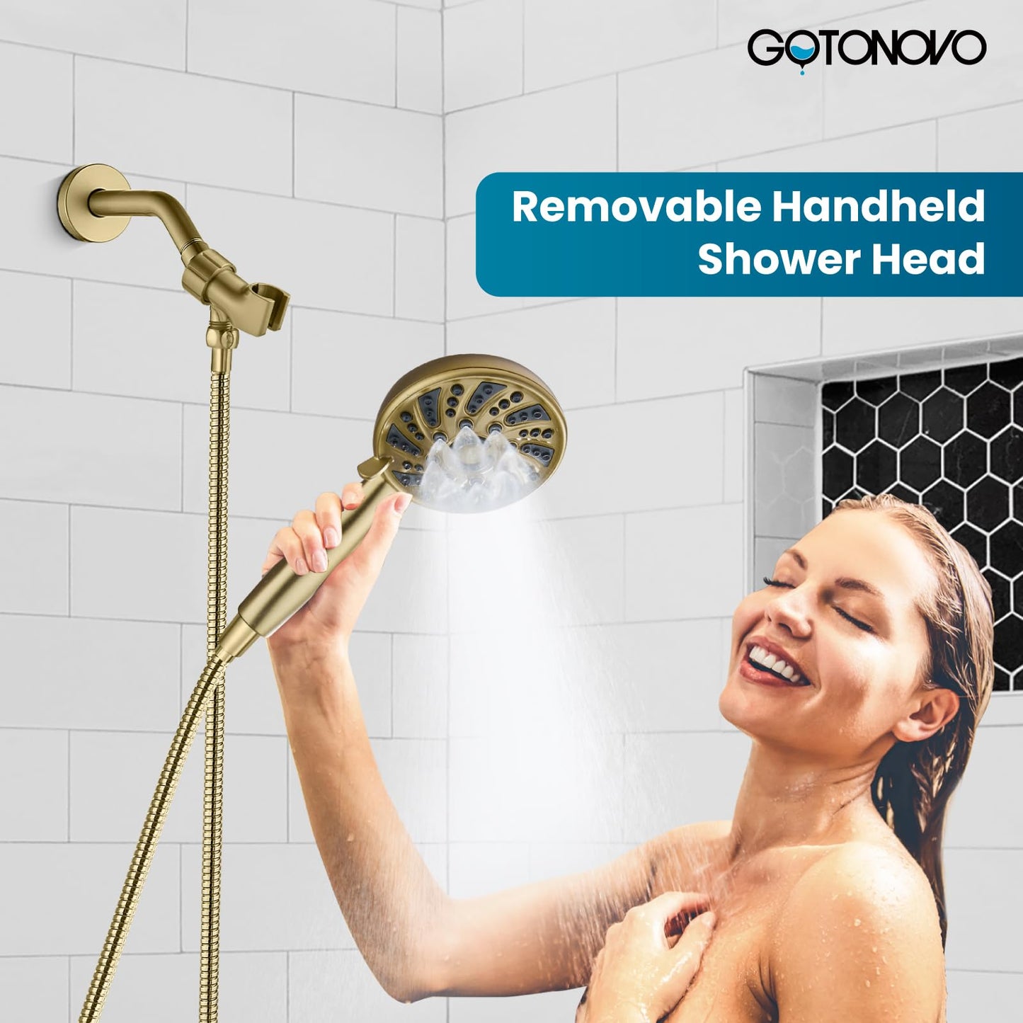 gotonovo Matte Black Shower Set