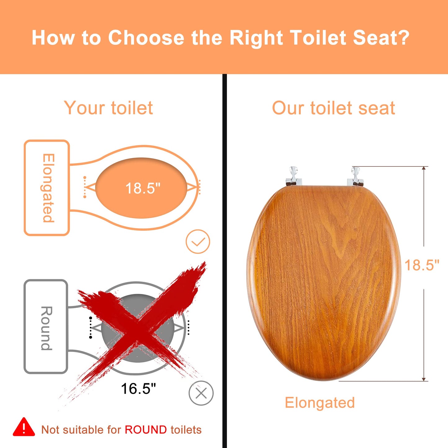 Angel Shield Wood Toilet Seat
