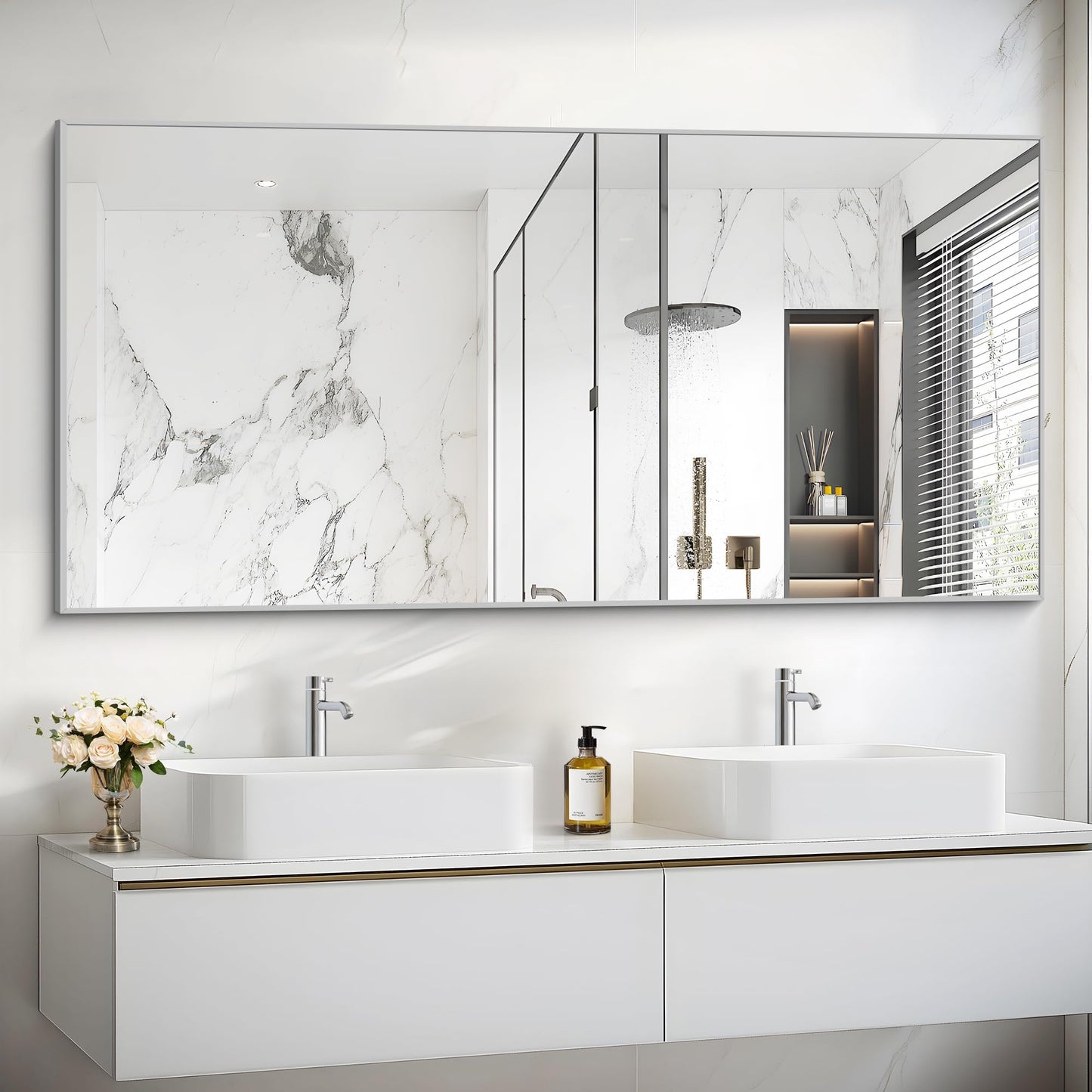 40x48 Black Bathroom Mirror