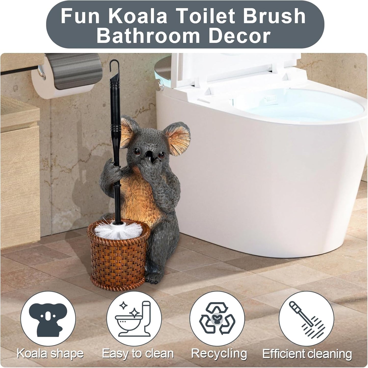 Koala Toilet Brush Set – Durable