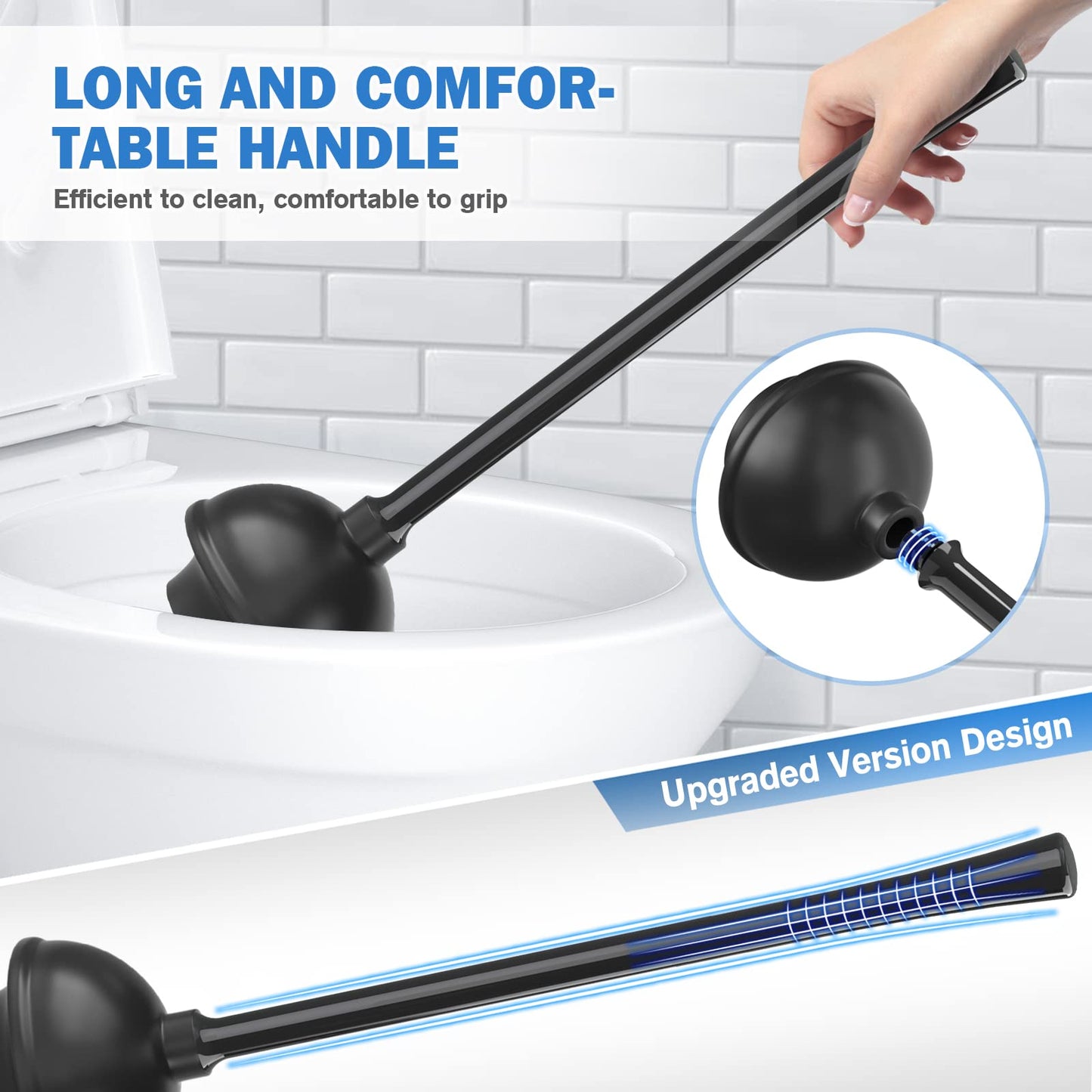 Toilet Brush & Plunger Set – Black