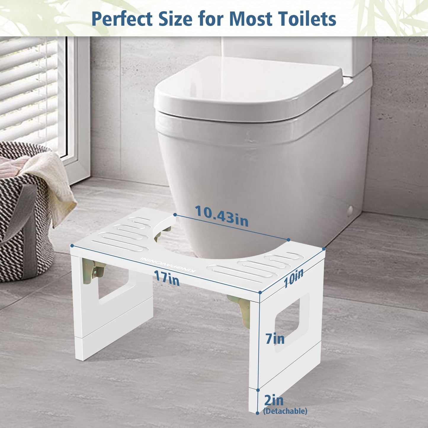 Adjustable Bamboo Toilet Stool – 7"/9"