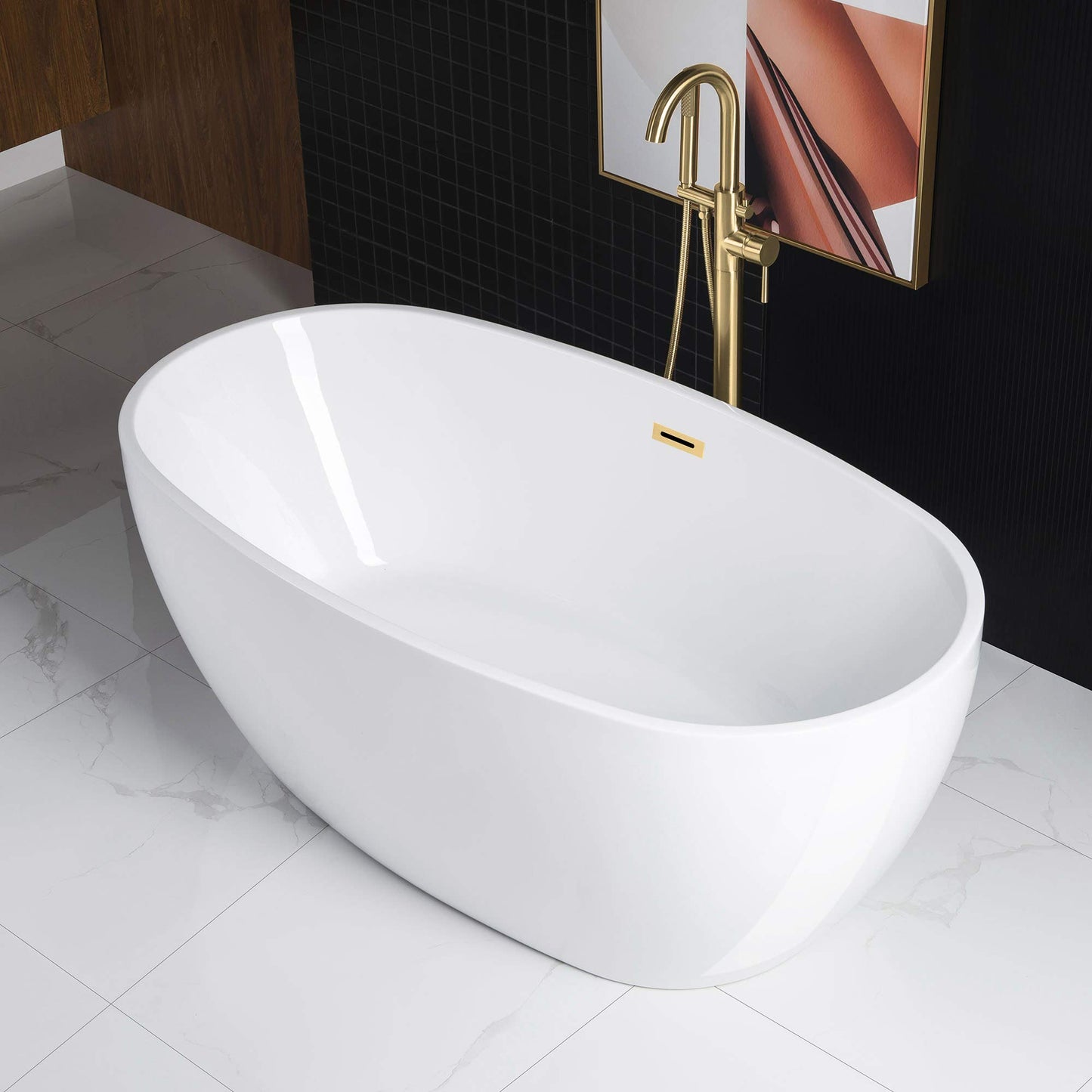 59" WOODBRIDGE Tub - White
