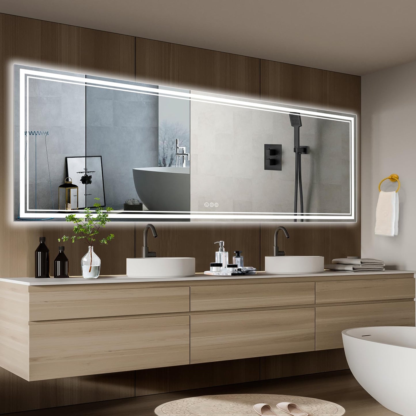 110x40" LED Bathroom Mirror