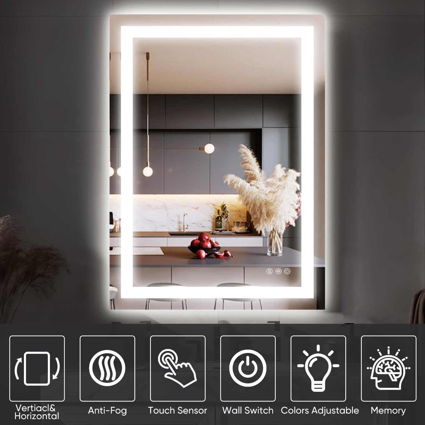 Antok 36x48 LED Bathroom Mirror