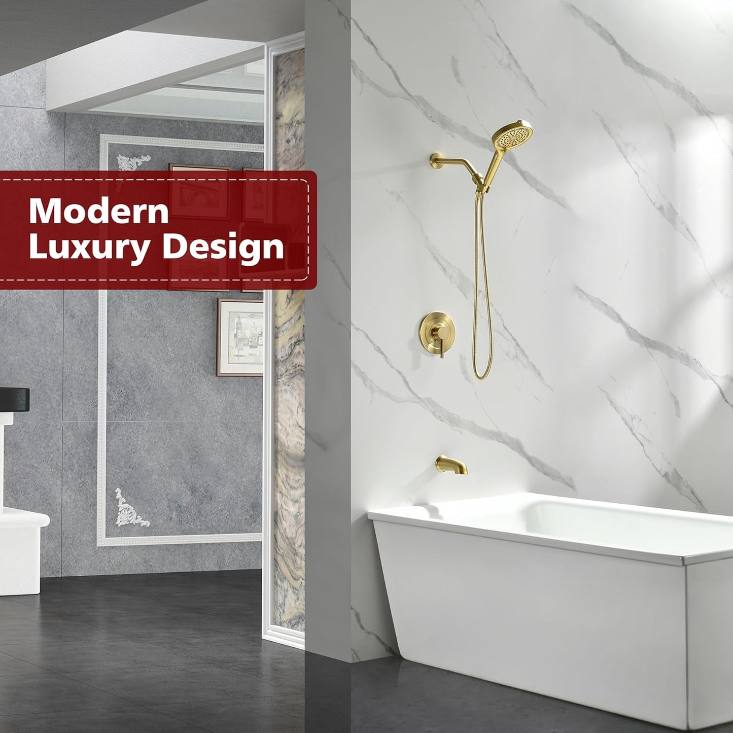 Brushed Gold Shower Set