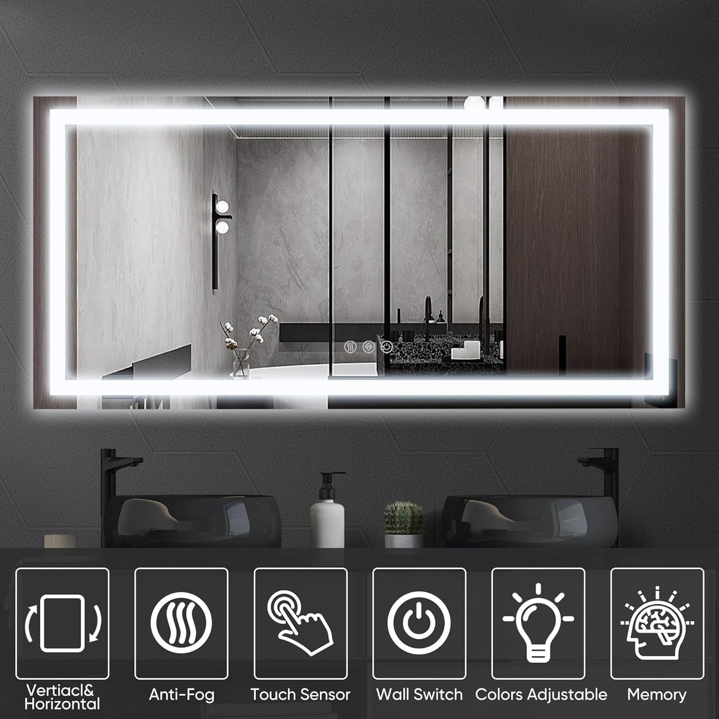 Antok 36x48 LED Bathroom Mirror