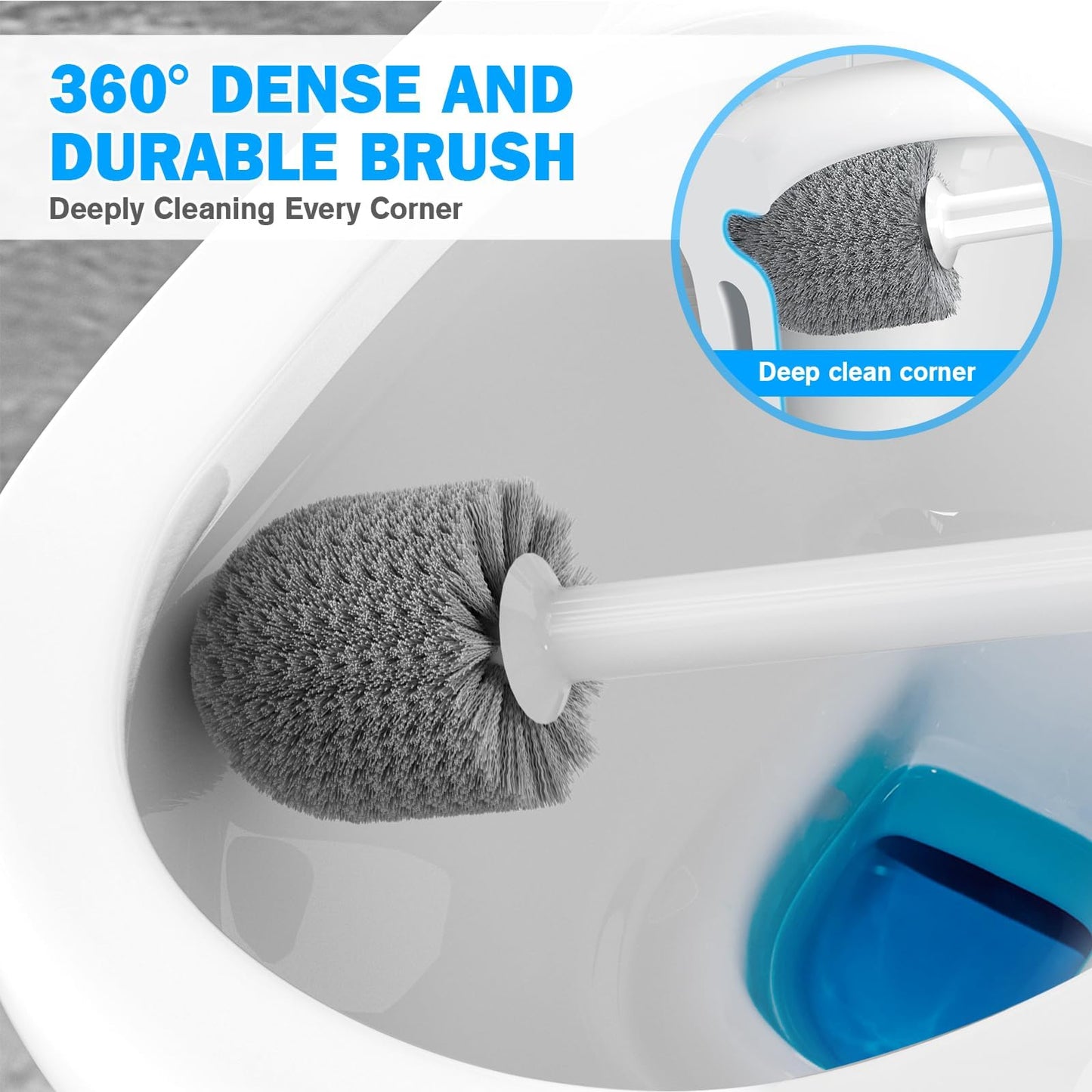 Toilet Cleaner Set – White & Grey