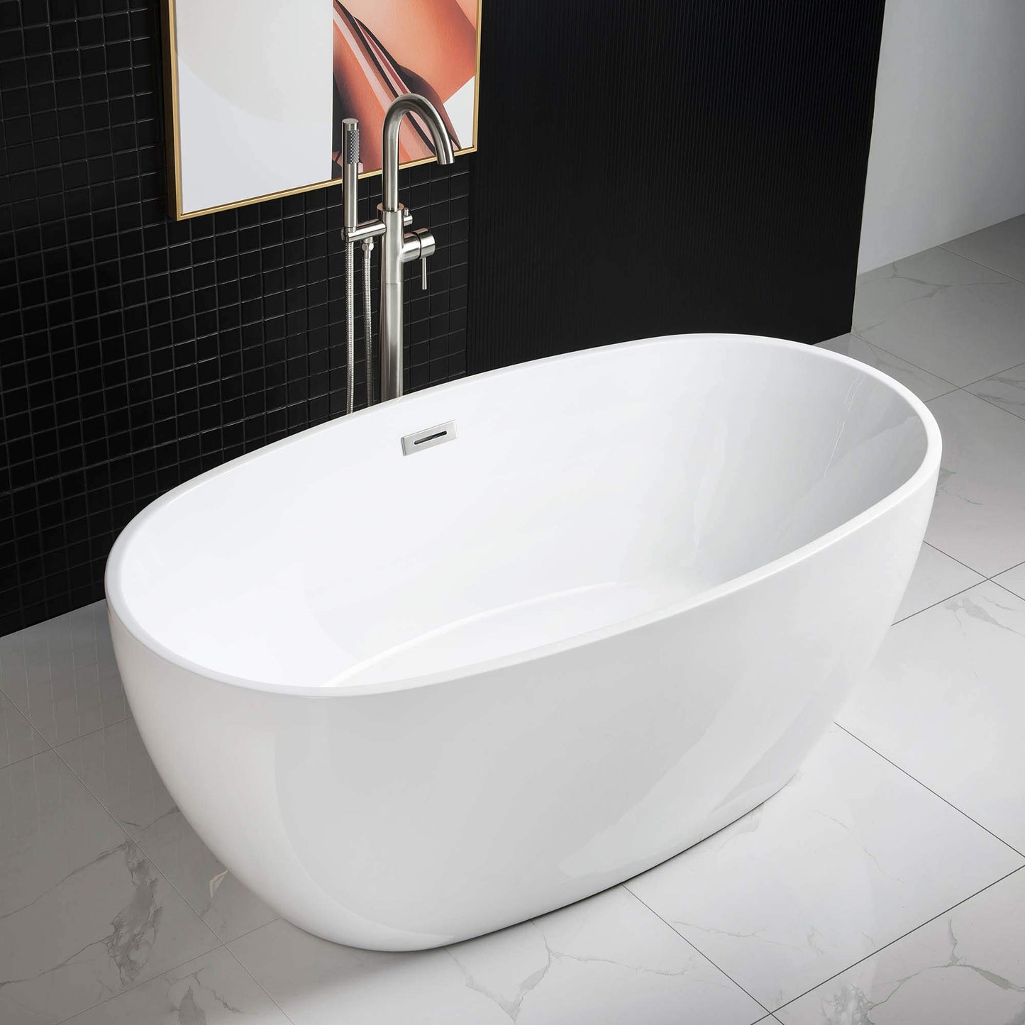 59" WOODBRIDGE Tub - White