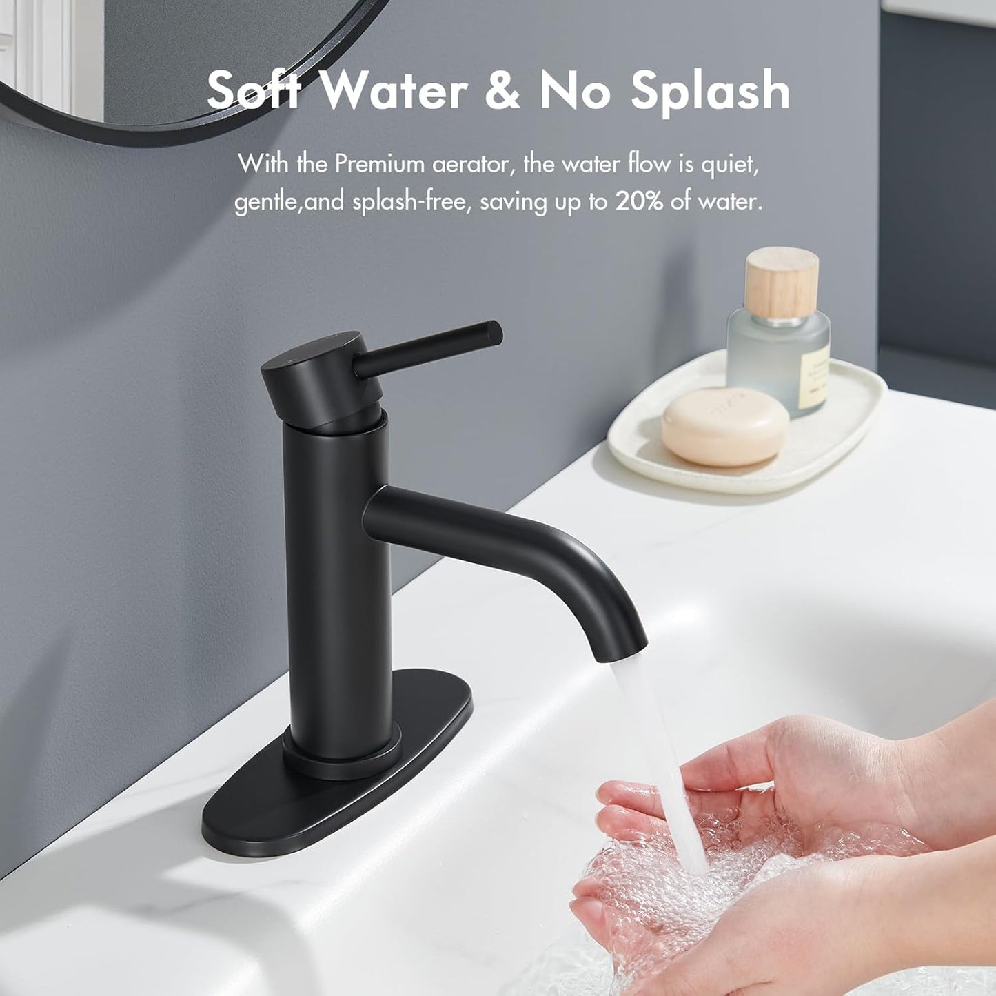 WINKEAR Black Bathroom Faucet