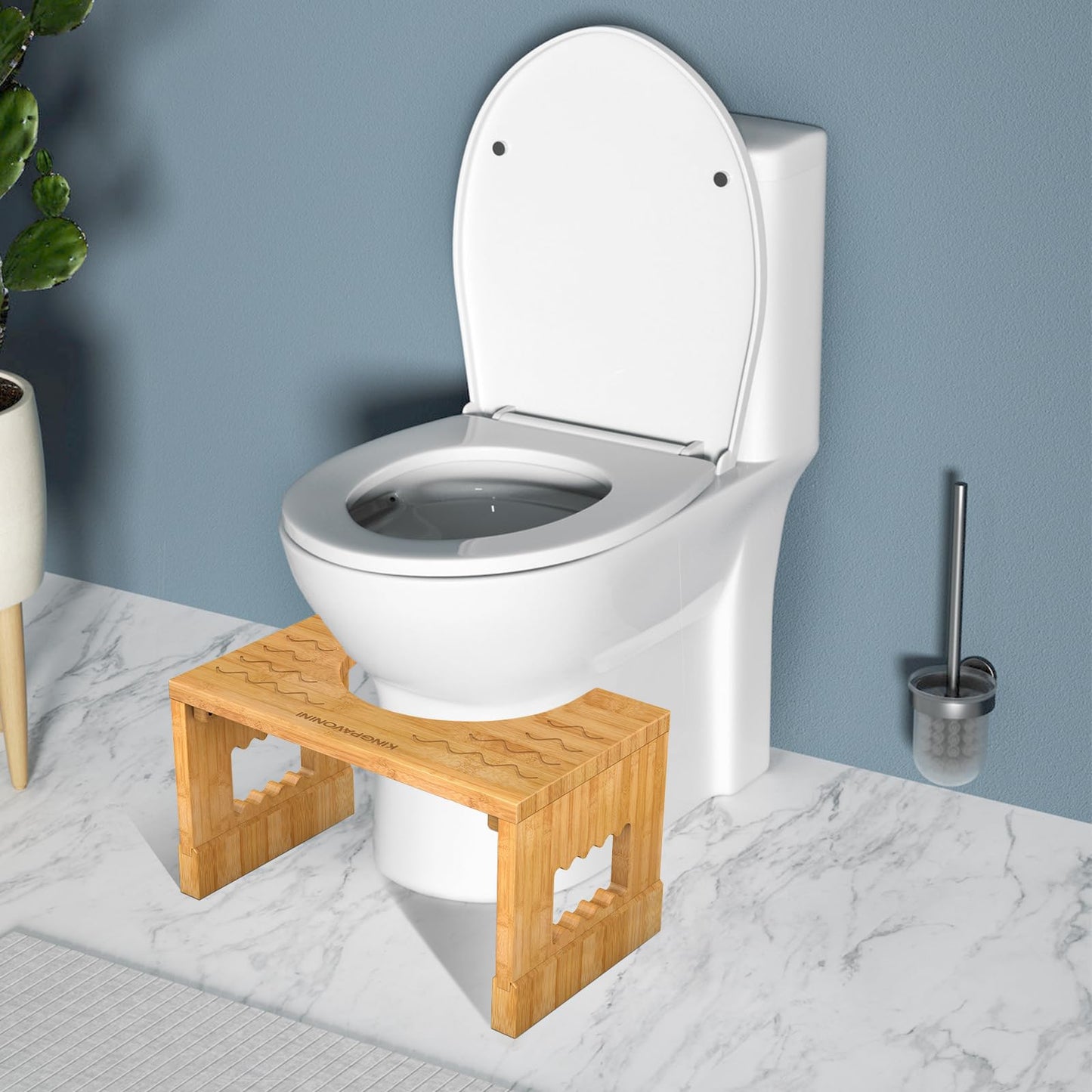 Adjustable Bamboo Toilet Stool – 7"/9"