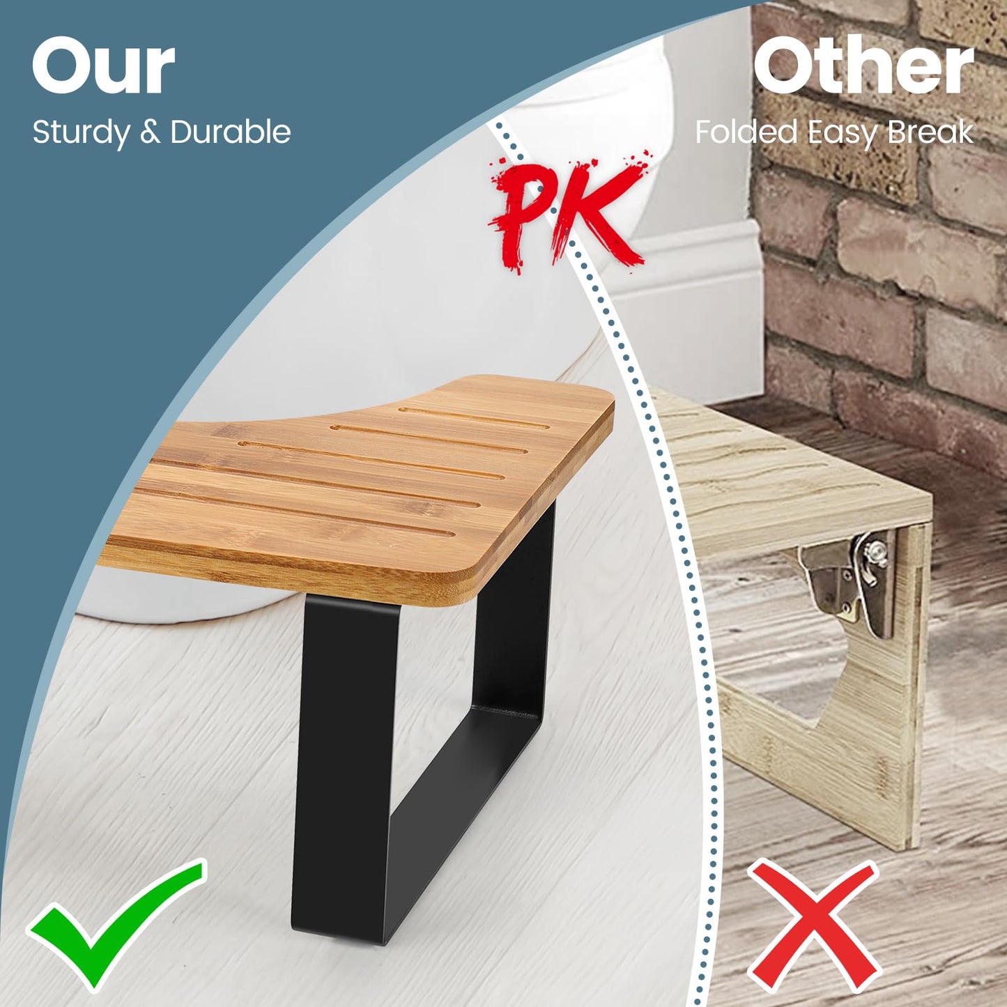 Black Bamboo Toilet Stool – Anti-Slip