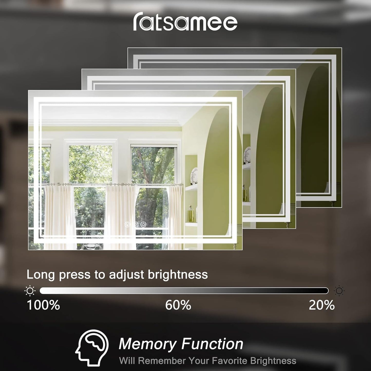 110x40" LED Bathroom Mirror