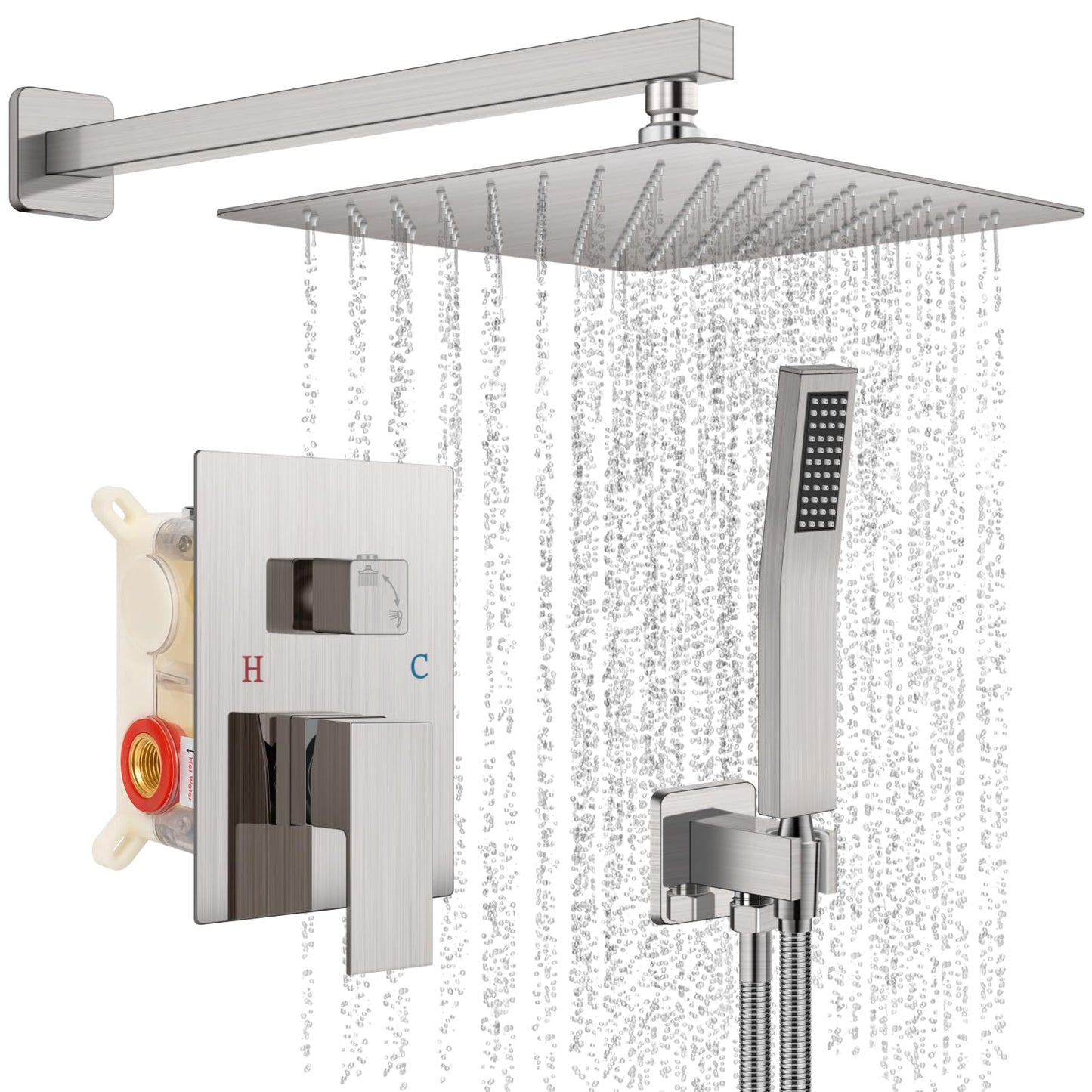 Black Shower Faucet Set - 10"