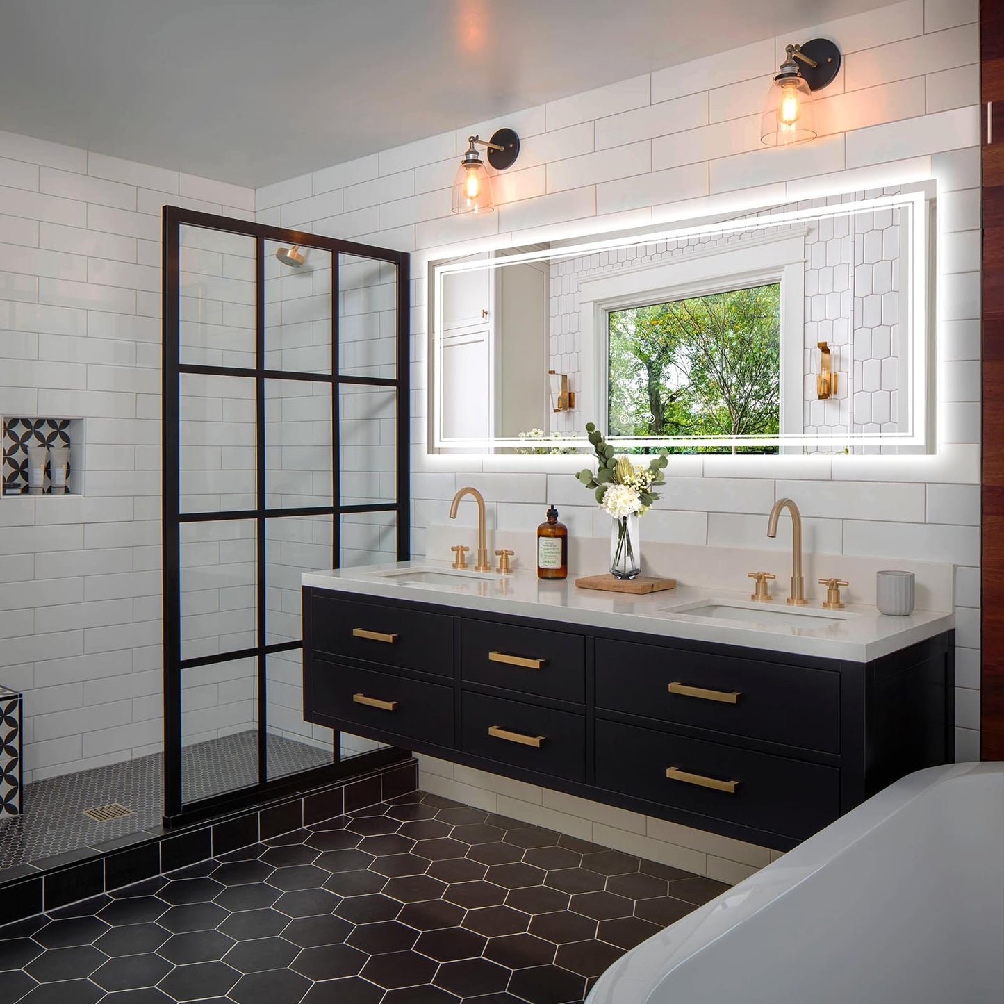 110x40" LED Bathroom Mirror