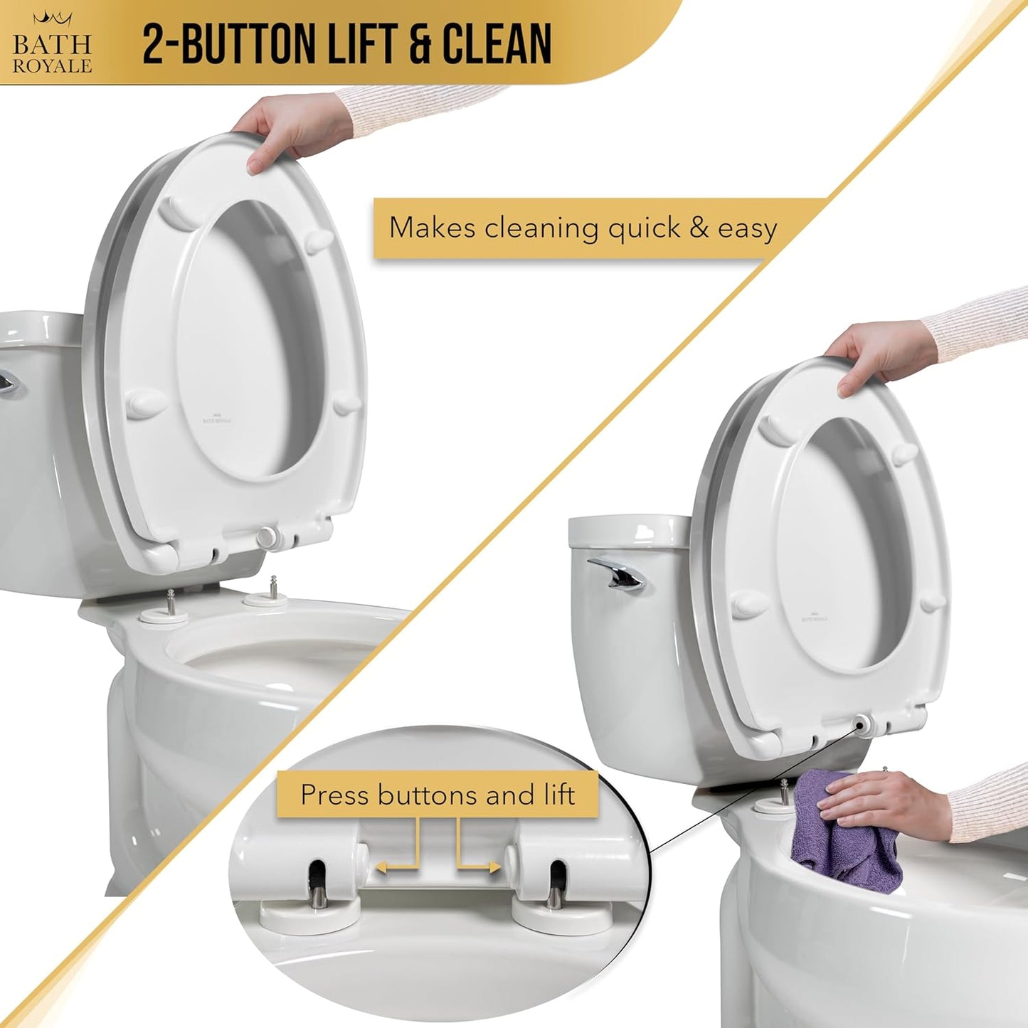 Heavy Duty Soft Close Elongated Toilet Seat BR237-00