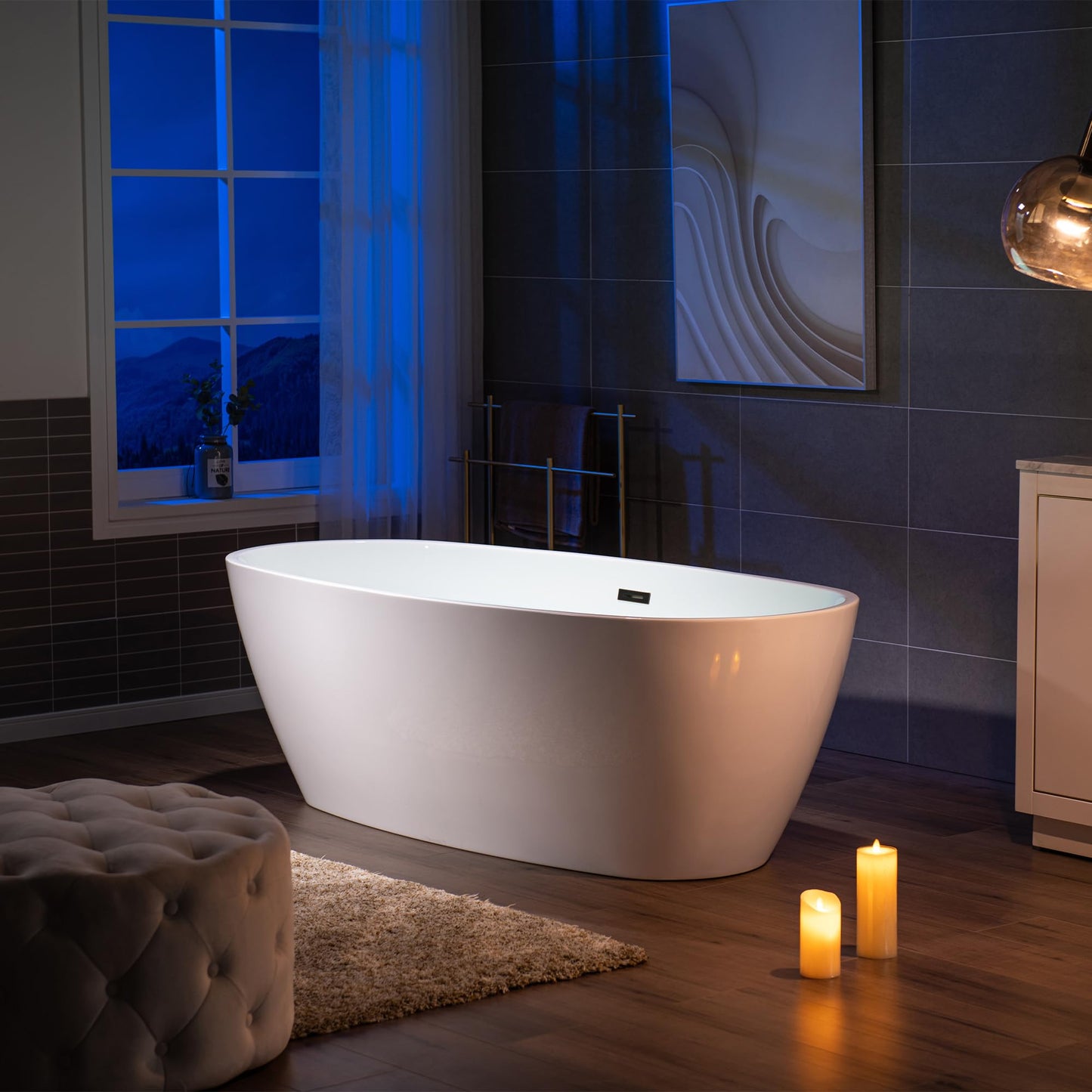 59" WOODBRIDGE Tub - White