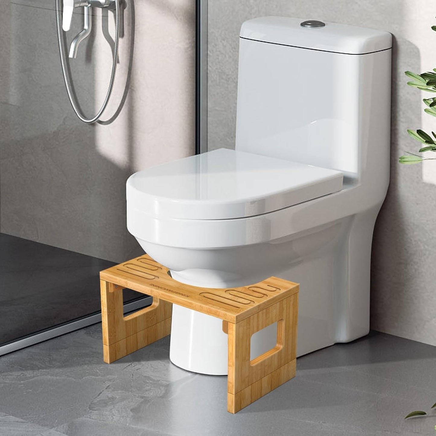 Adjustable Bamboo Toilet Stool – 7"/9"