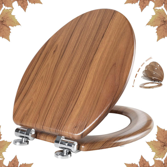 Angol Shiold Elongated Wood Toilet Seat