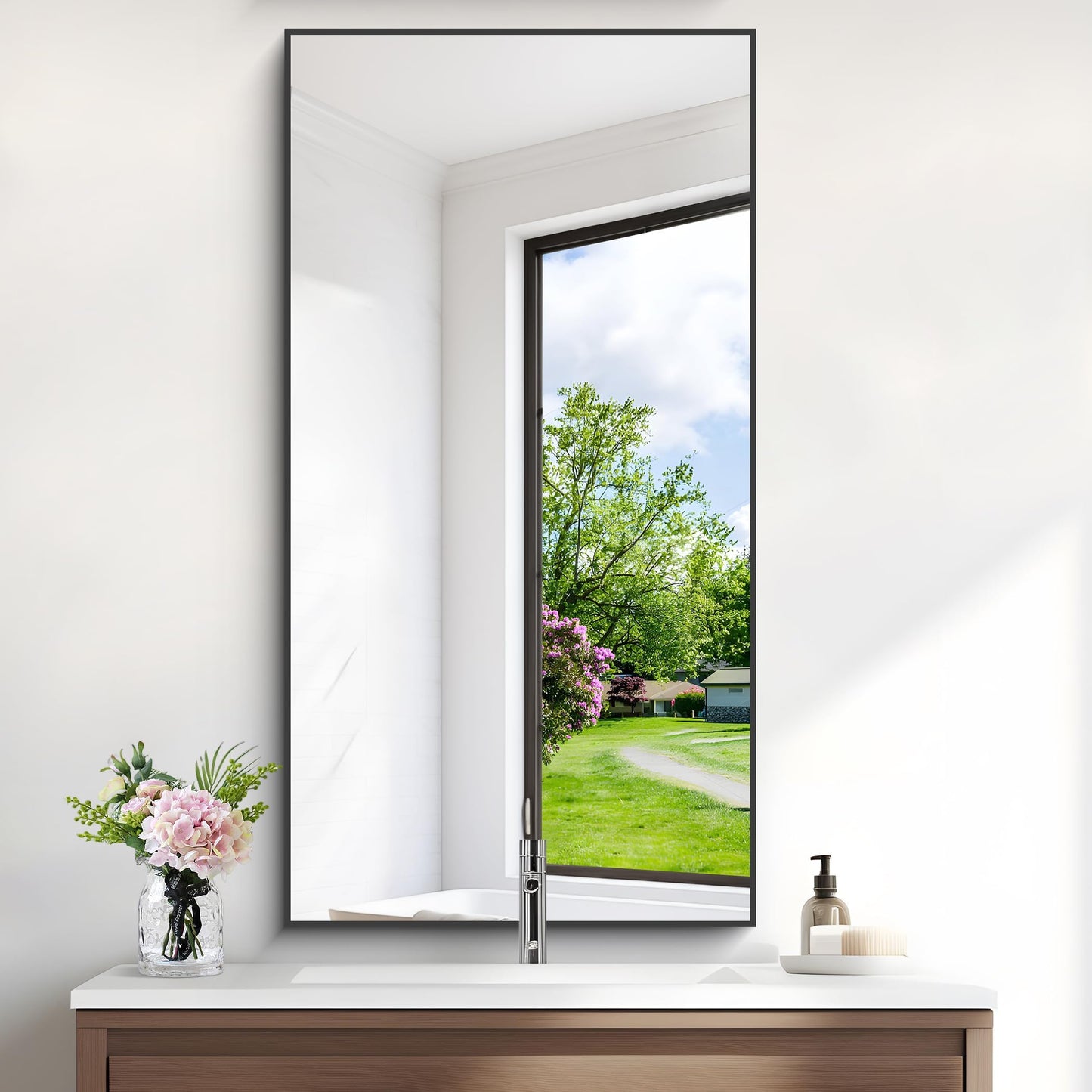 40x48 Black Bathroom Mirror