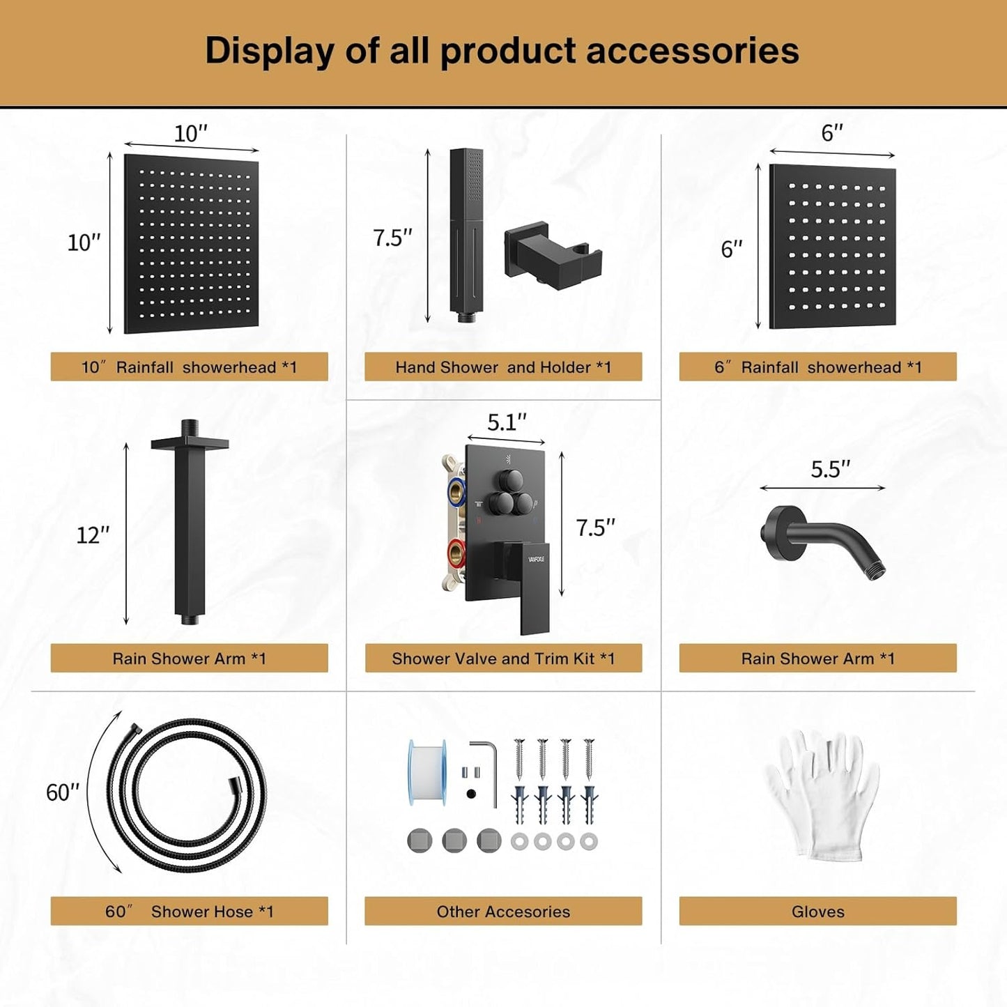 Matte Black Shower System