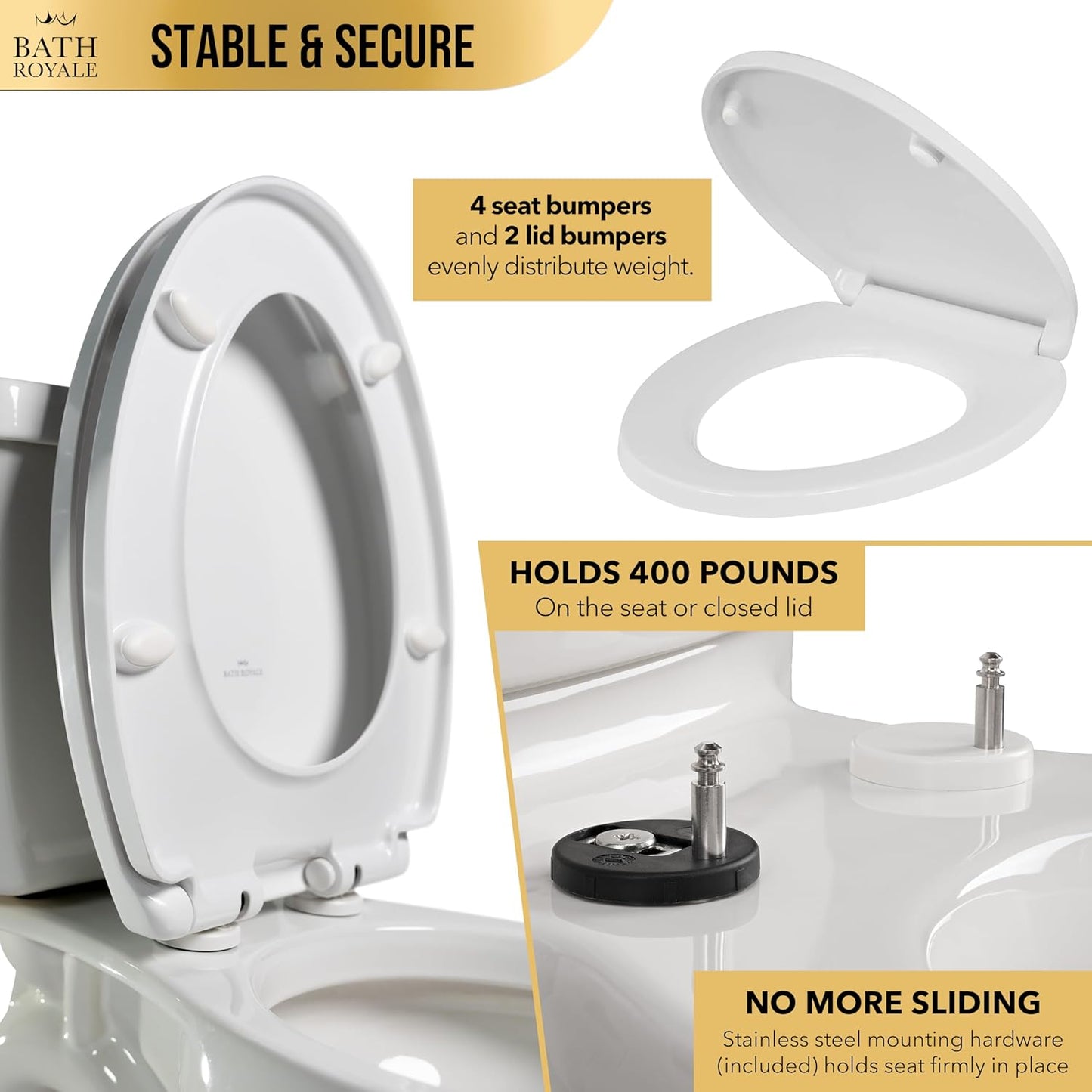 Heavy Duty Soft Close Elongated Toilet Seat BR237-00