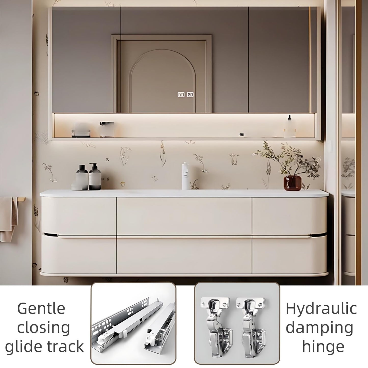 58" White Bathroom Cabinet