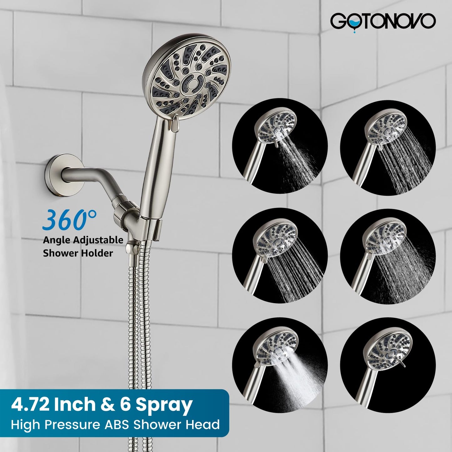 gotonovo Matte Black Shower Set