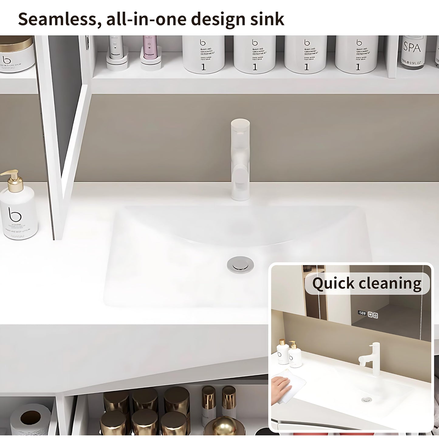 40" Floating Vanity w/ LED Mirror