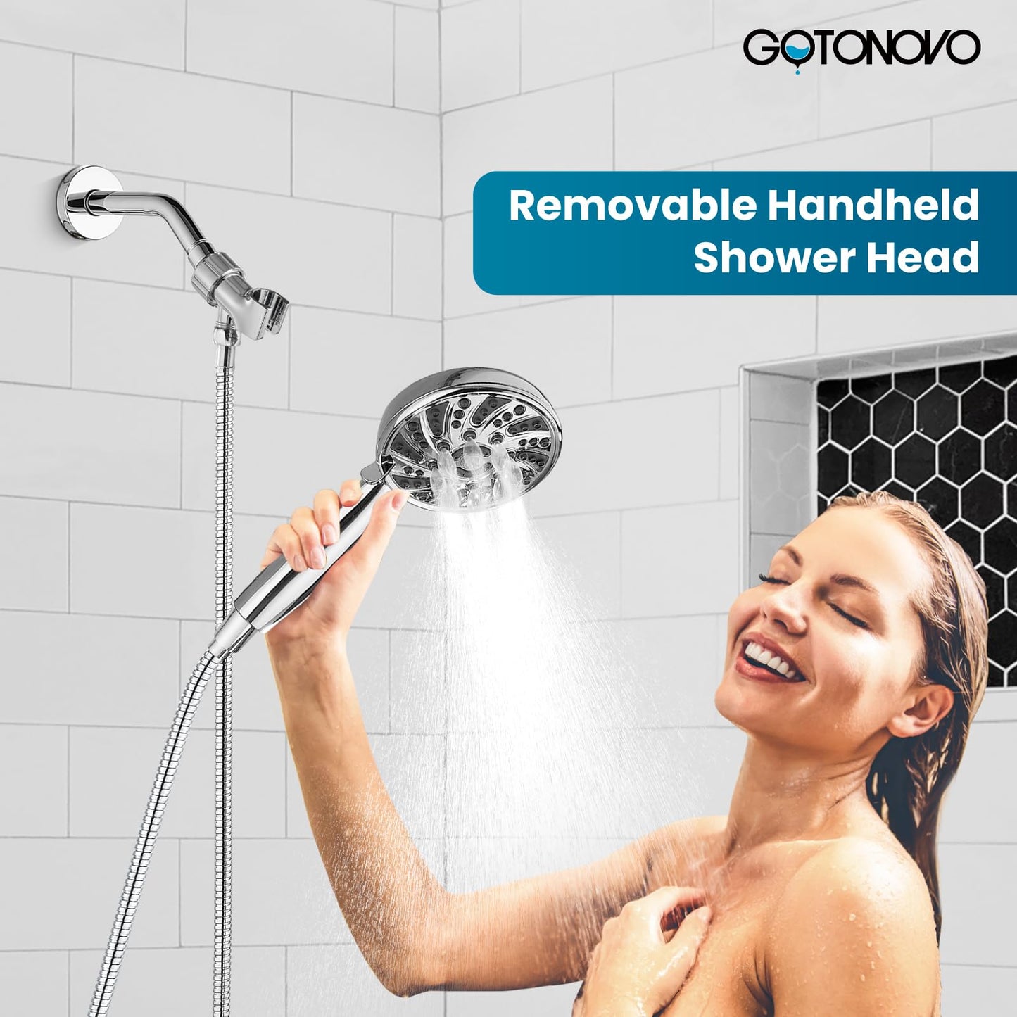 gotonovo Matte Black Shower Set