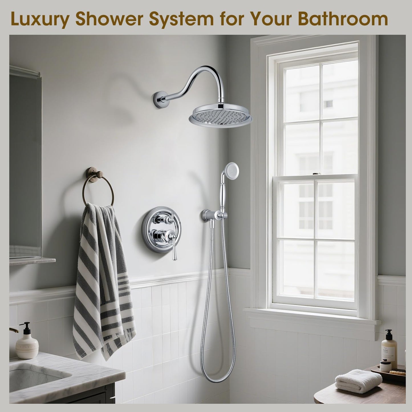 Rain Shower System – Brushed Gold