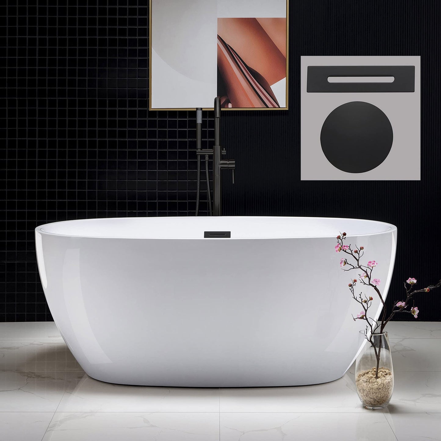 59" WOODBRIDGE Tub - White
