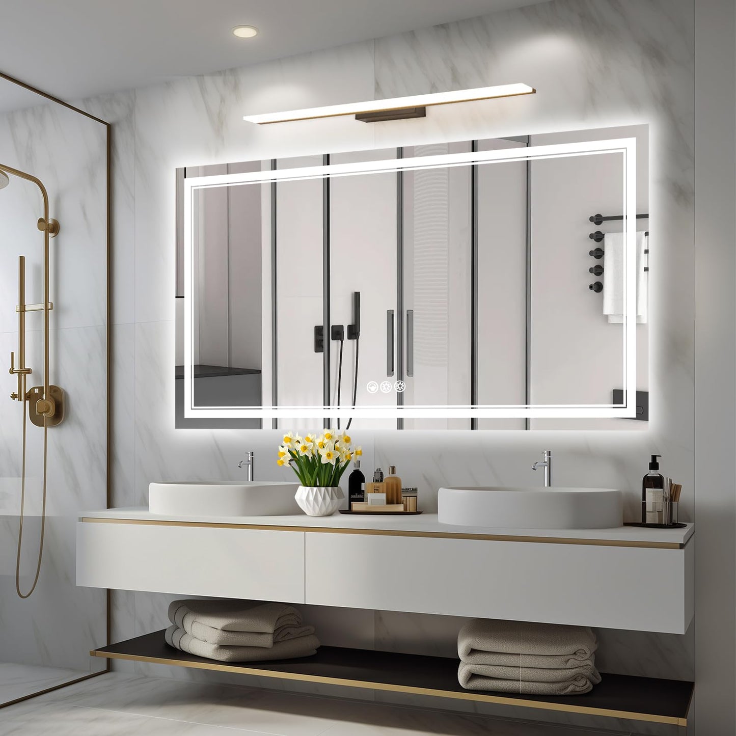 110x40" LED Bathroom Mirror