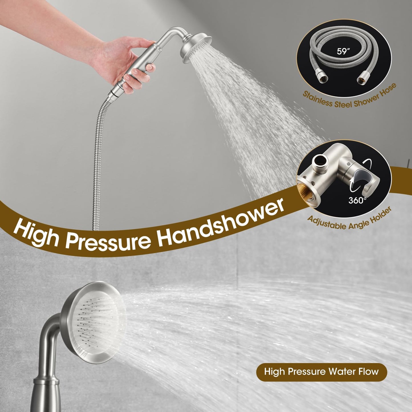 Rain Shower System – Brushed Gold