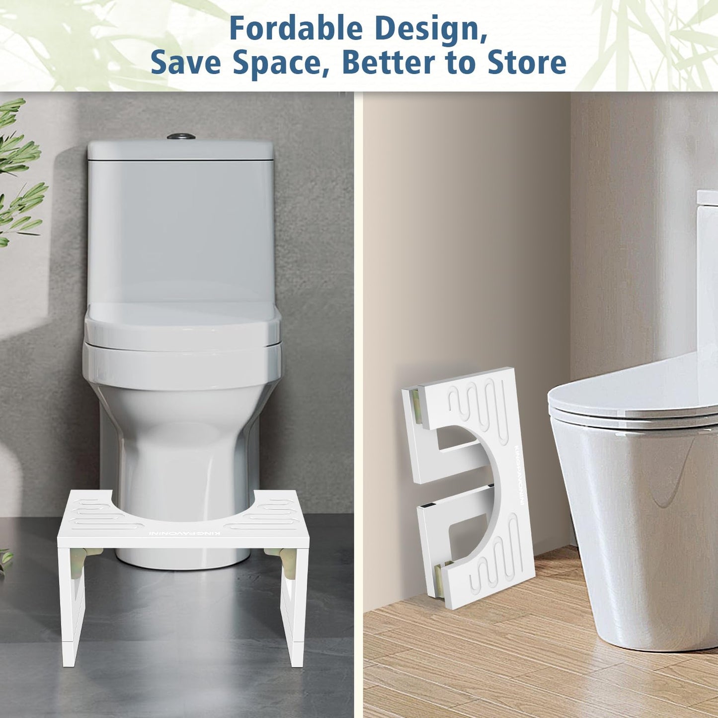 Adjustable Bamboo Toilet Stool – 7"/9"