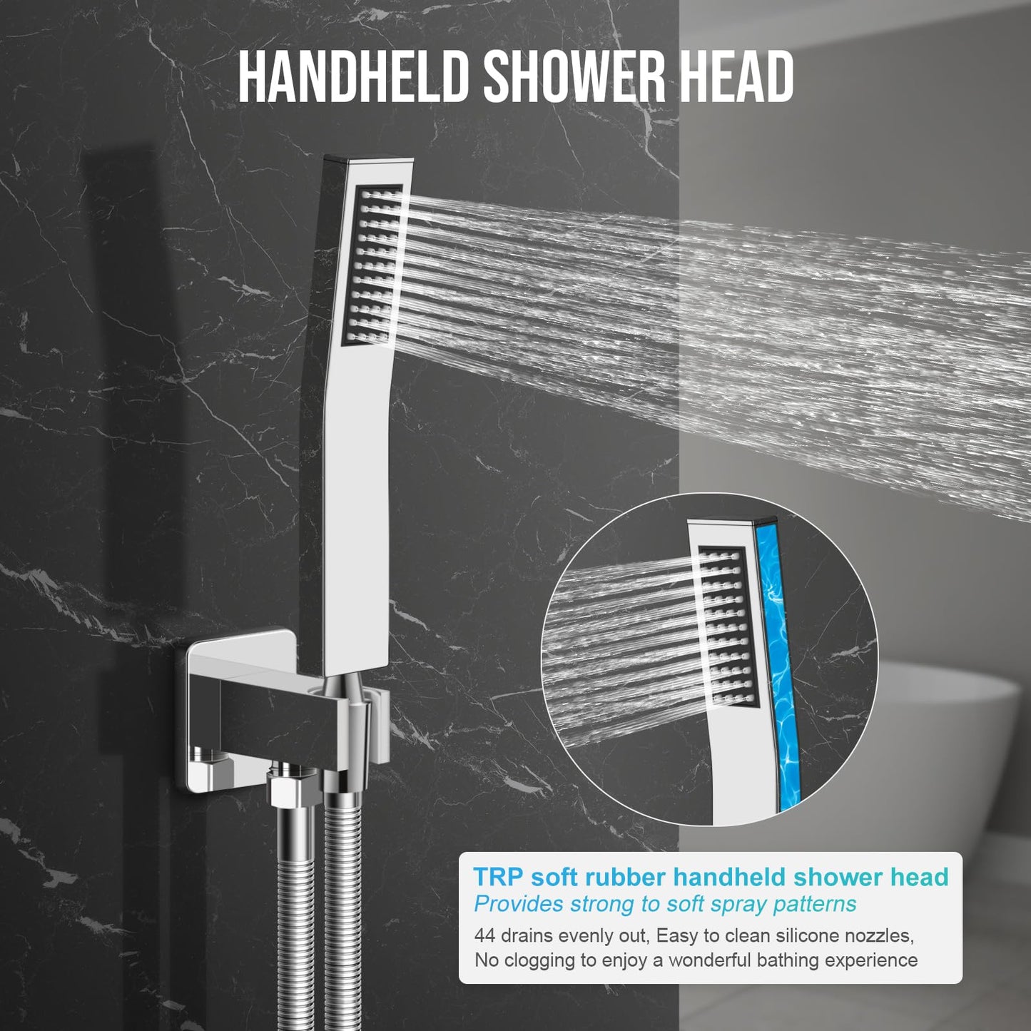Black Shower Faucet Set - 10"