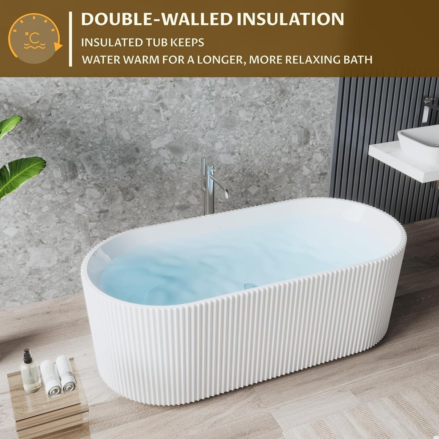 59" Freestanding Tub - White