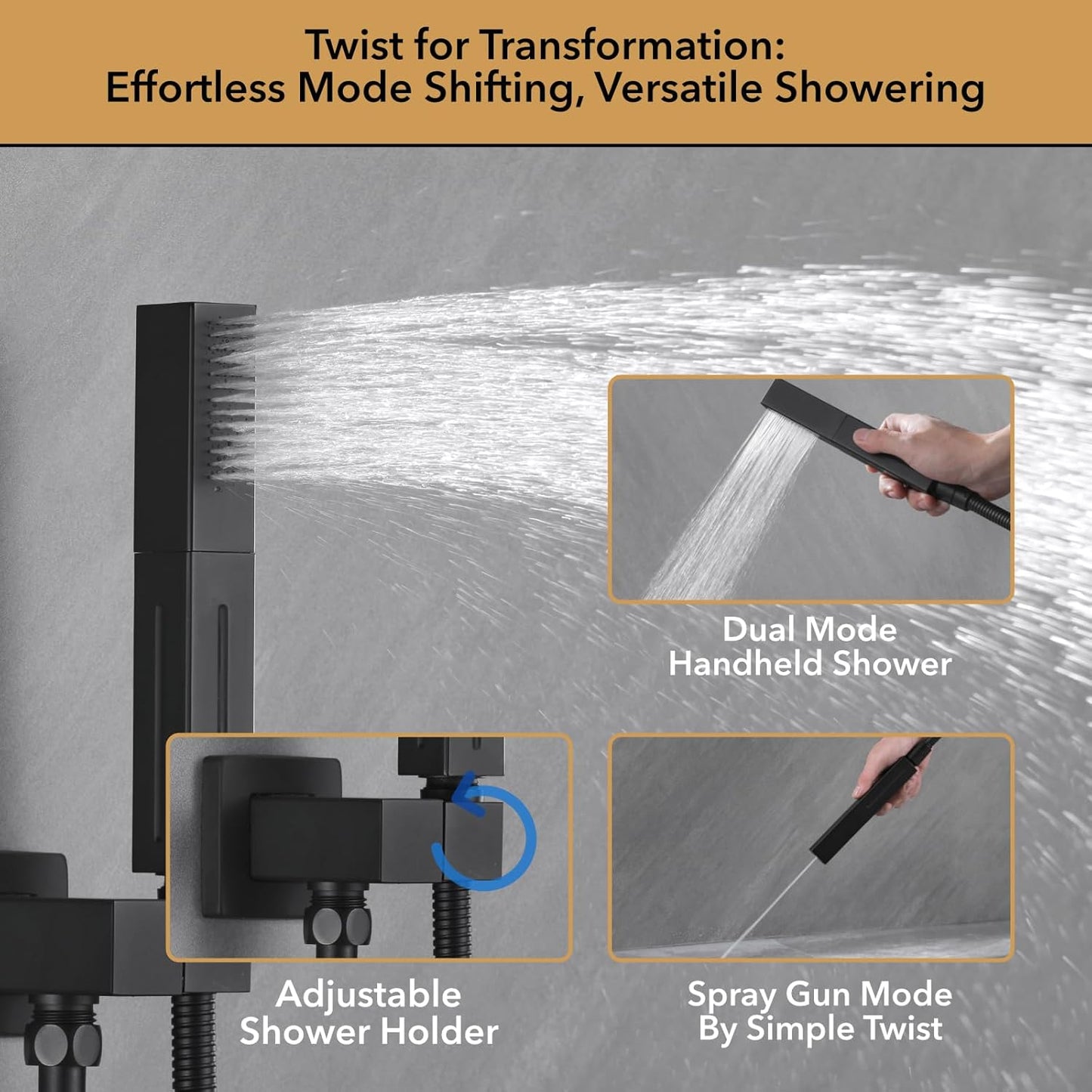Matte Black Shower System