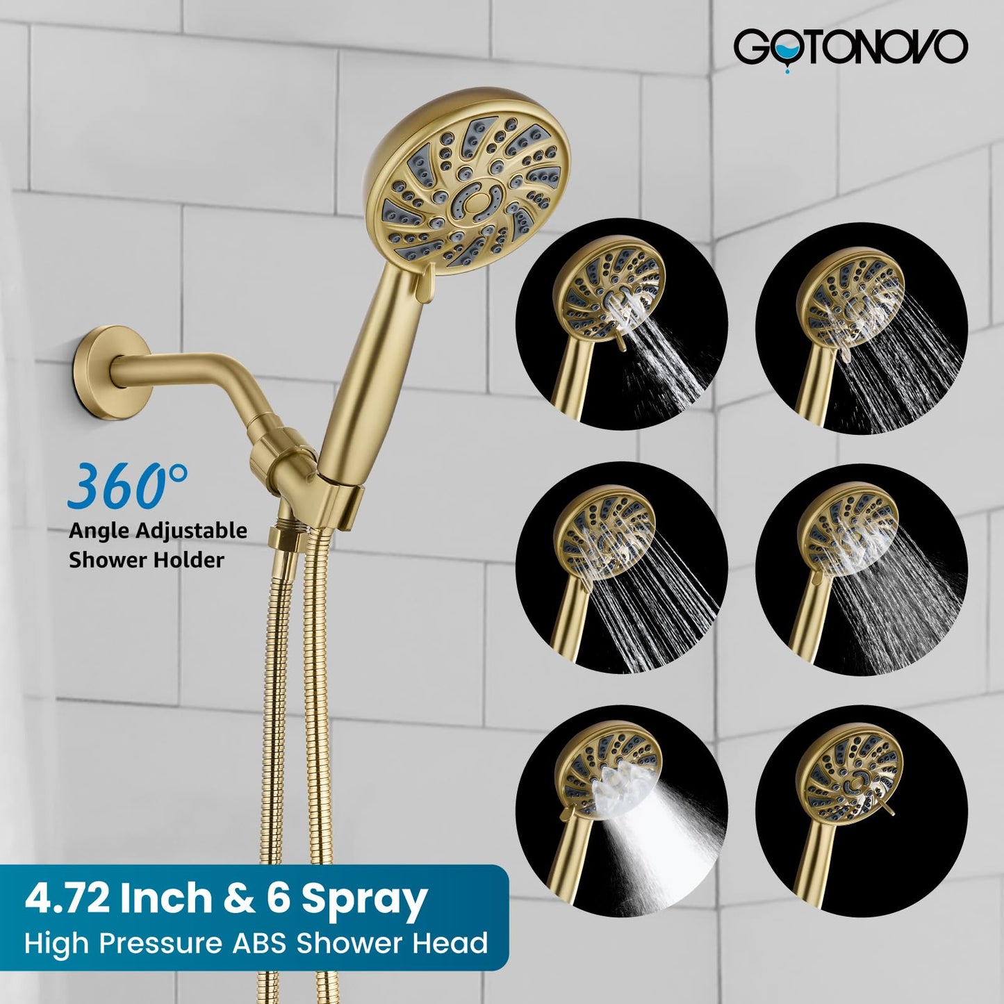 gotonovo Matte Black Shower Set