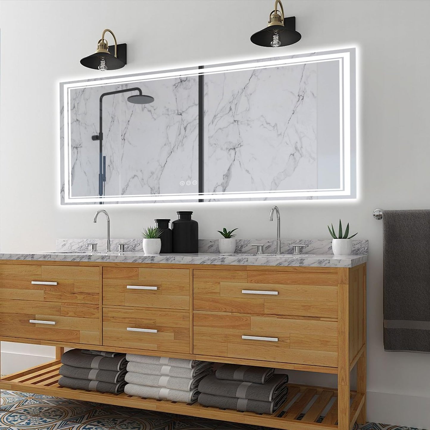 110x40" LED Bathroom Mirror