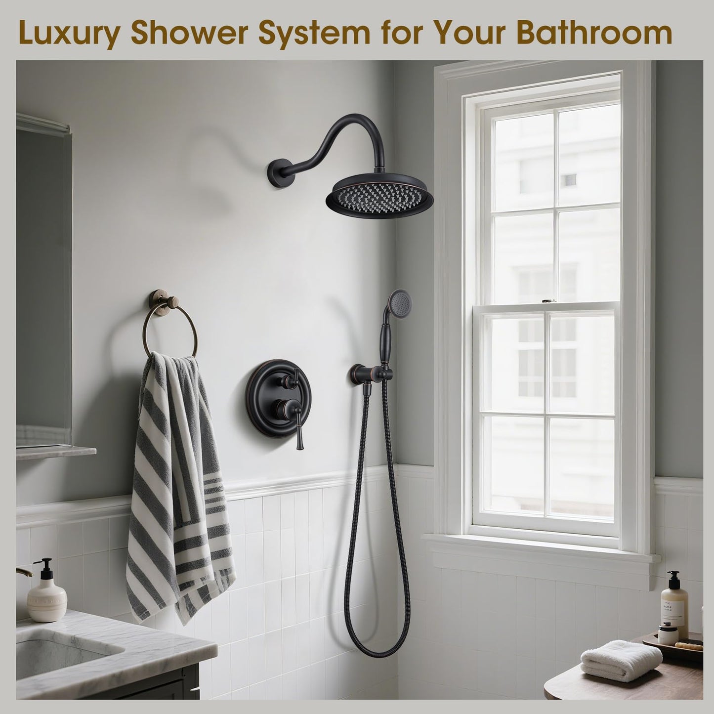 Rain Shower System – Brushed Gold