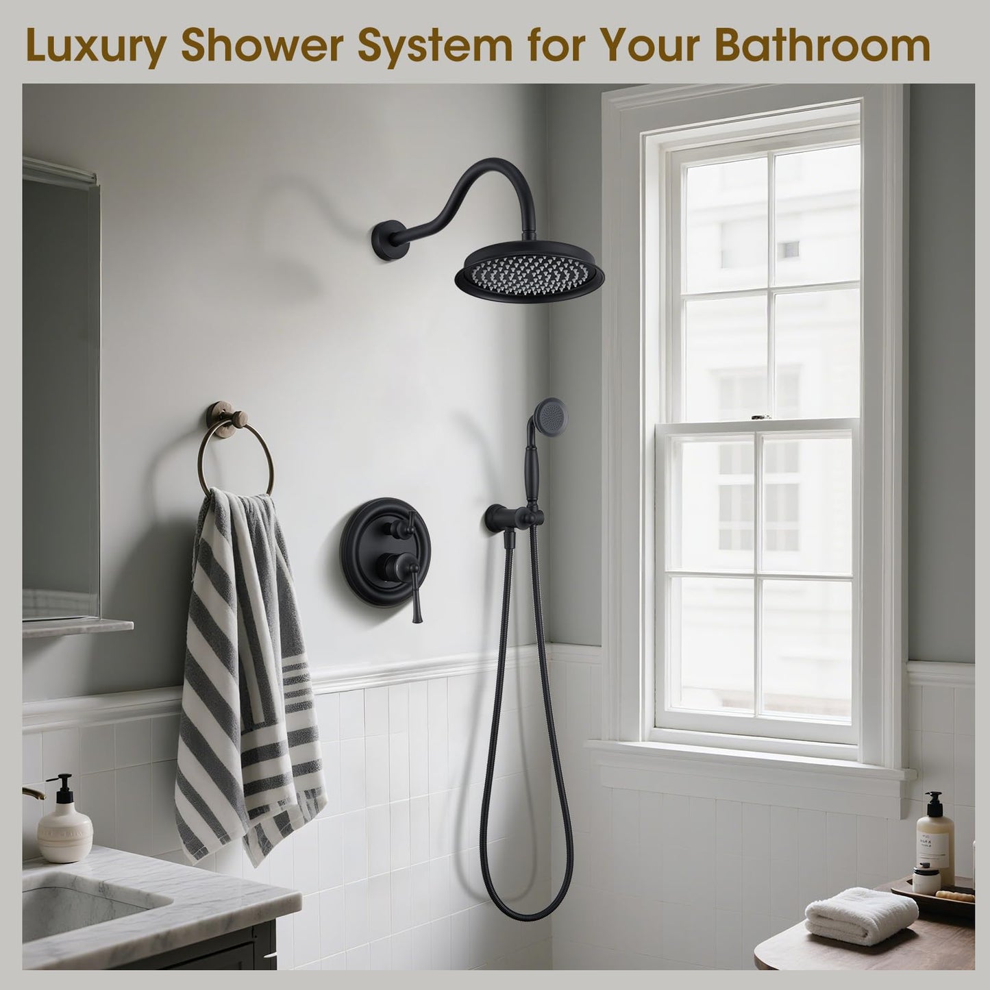 Rain Shower System – Brushed Gold