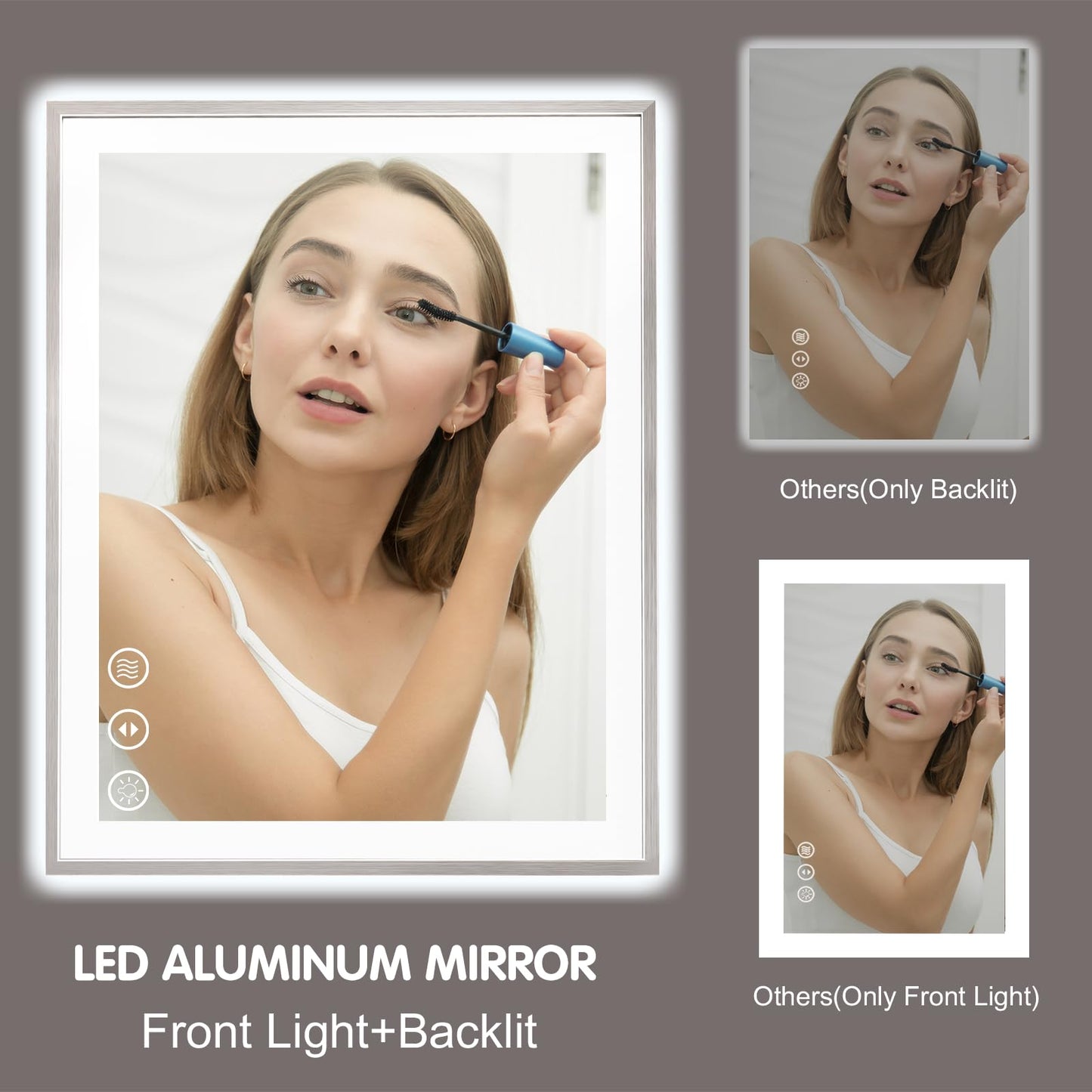 72x32 Gold LED Bathroom Mirror
