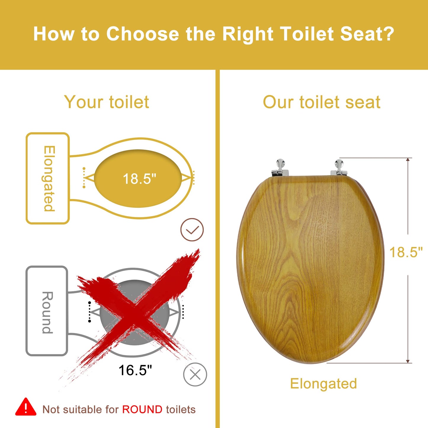 Angel Shield Wood Toilet Seat