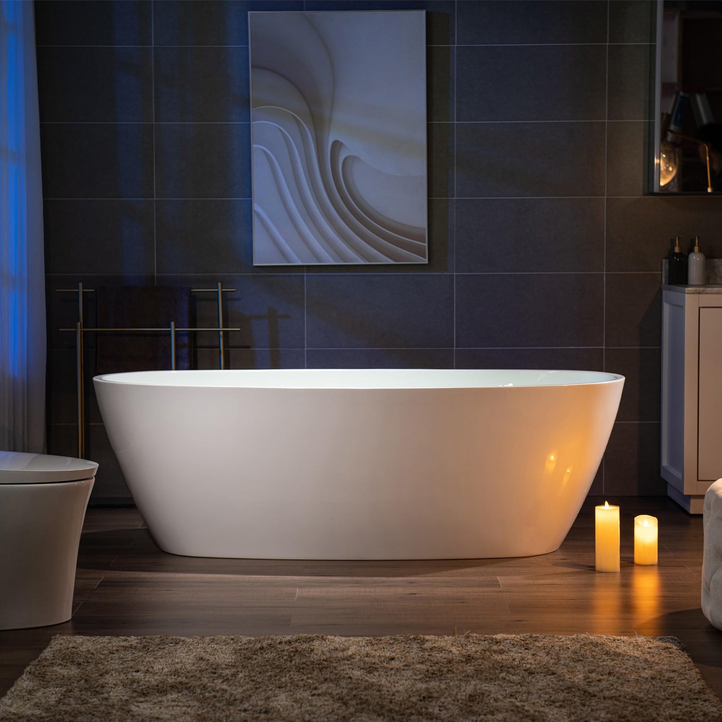 59" WOODBRIDGE Tub - White