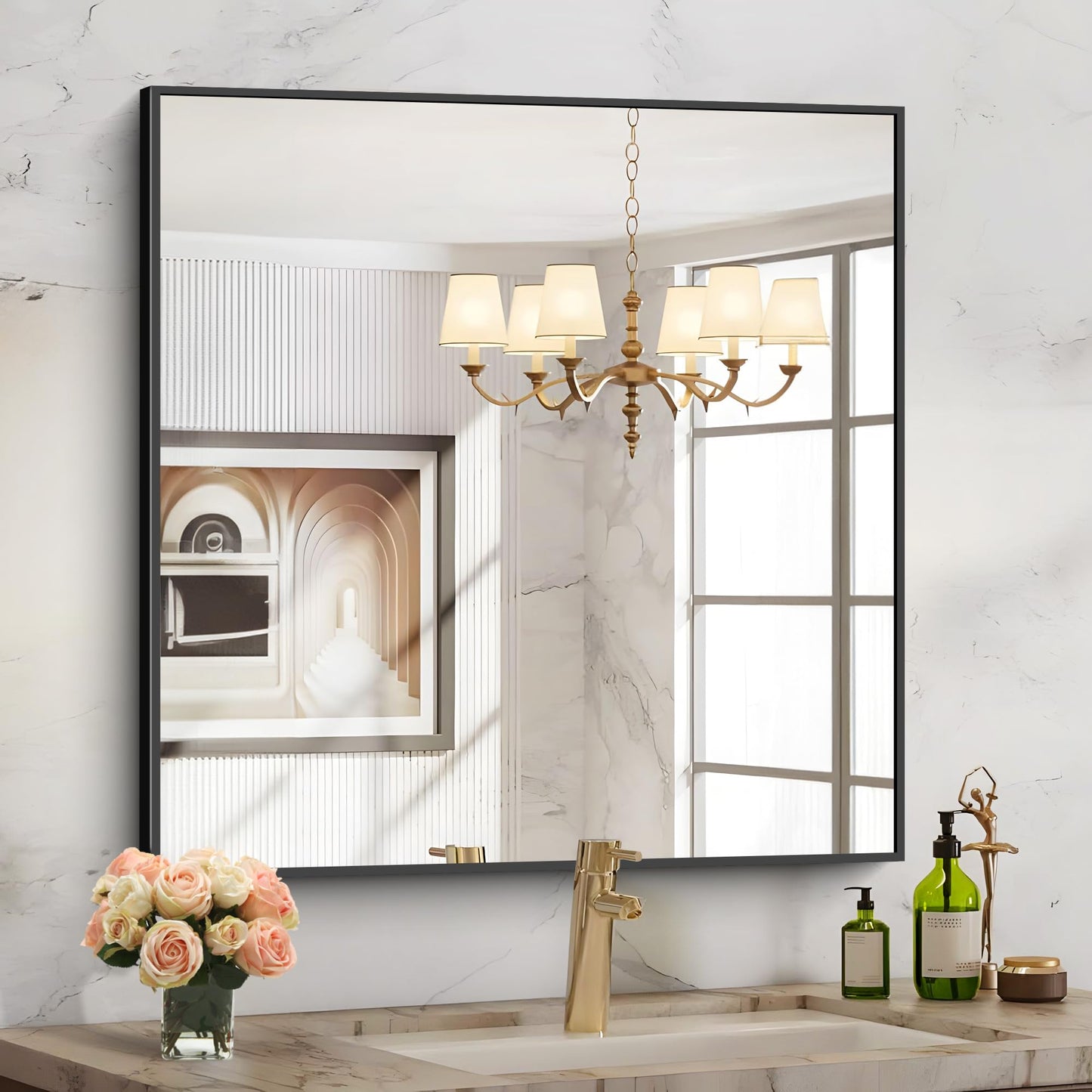 40x48 Black Bathroom Mirror