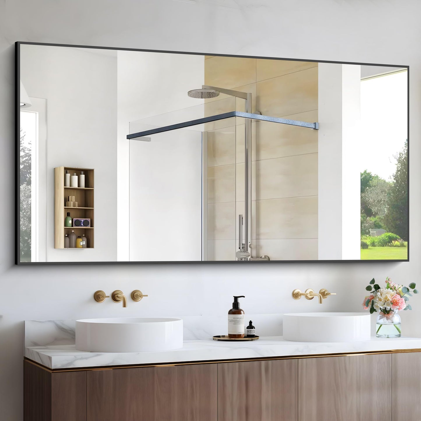 40x48 Black Bathroom Mirror