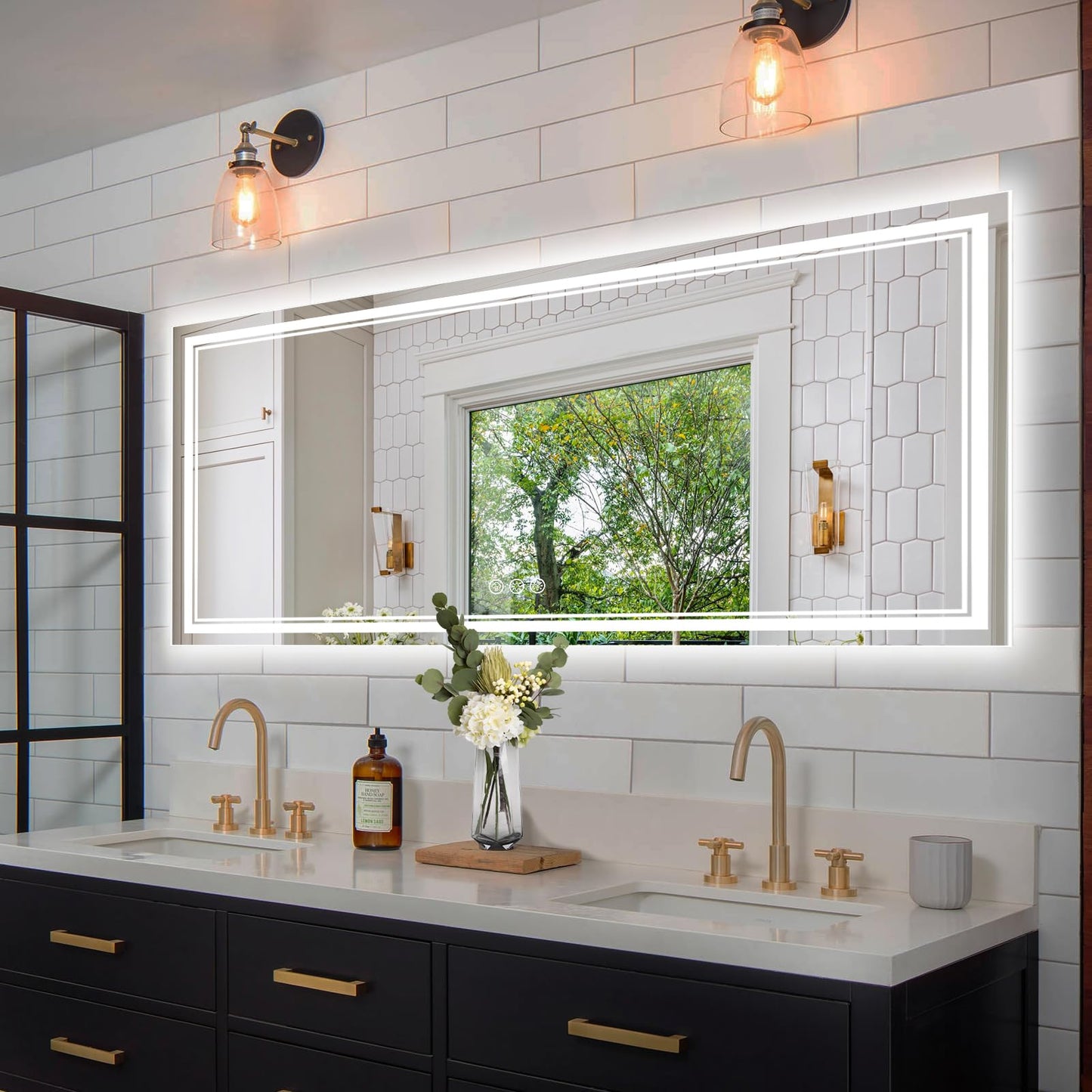 110x40" LED Bathroom Mirror