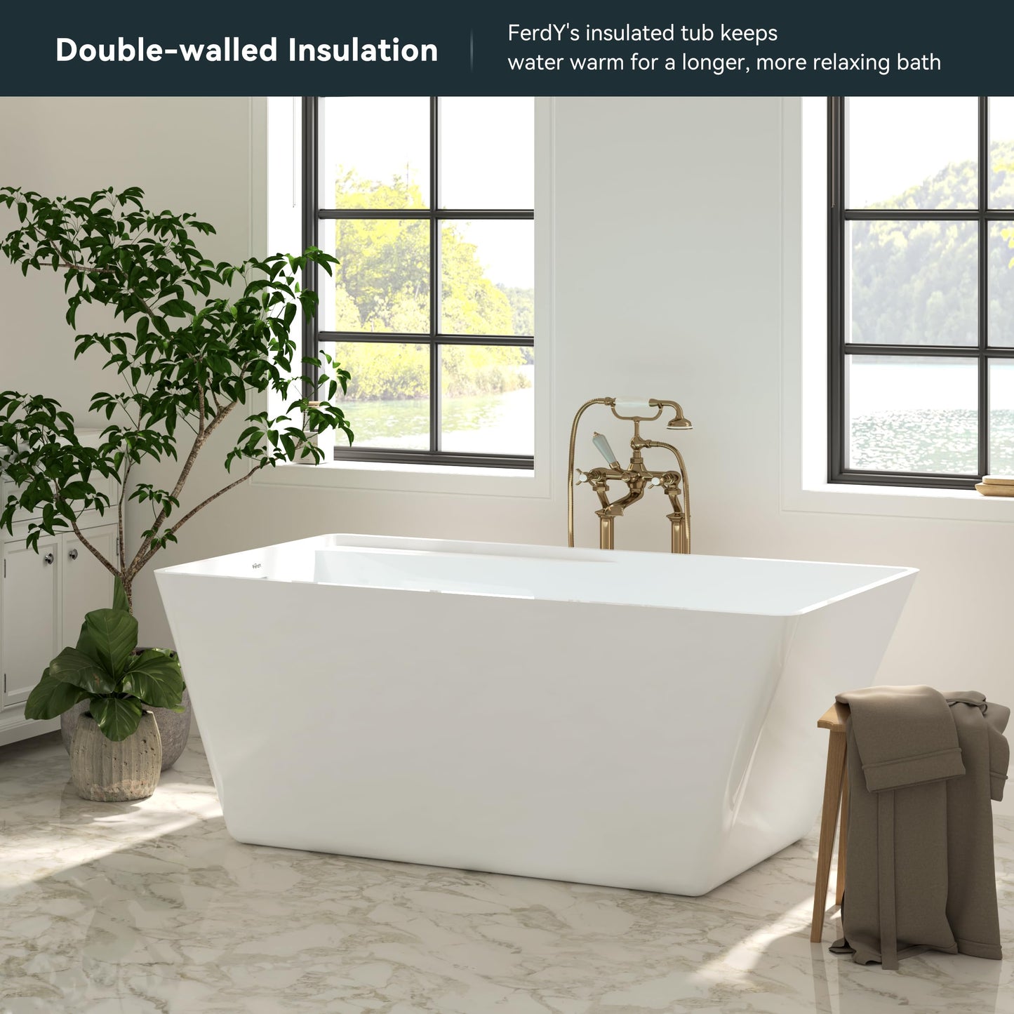 67" FerdY Maui Acrylic Tub