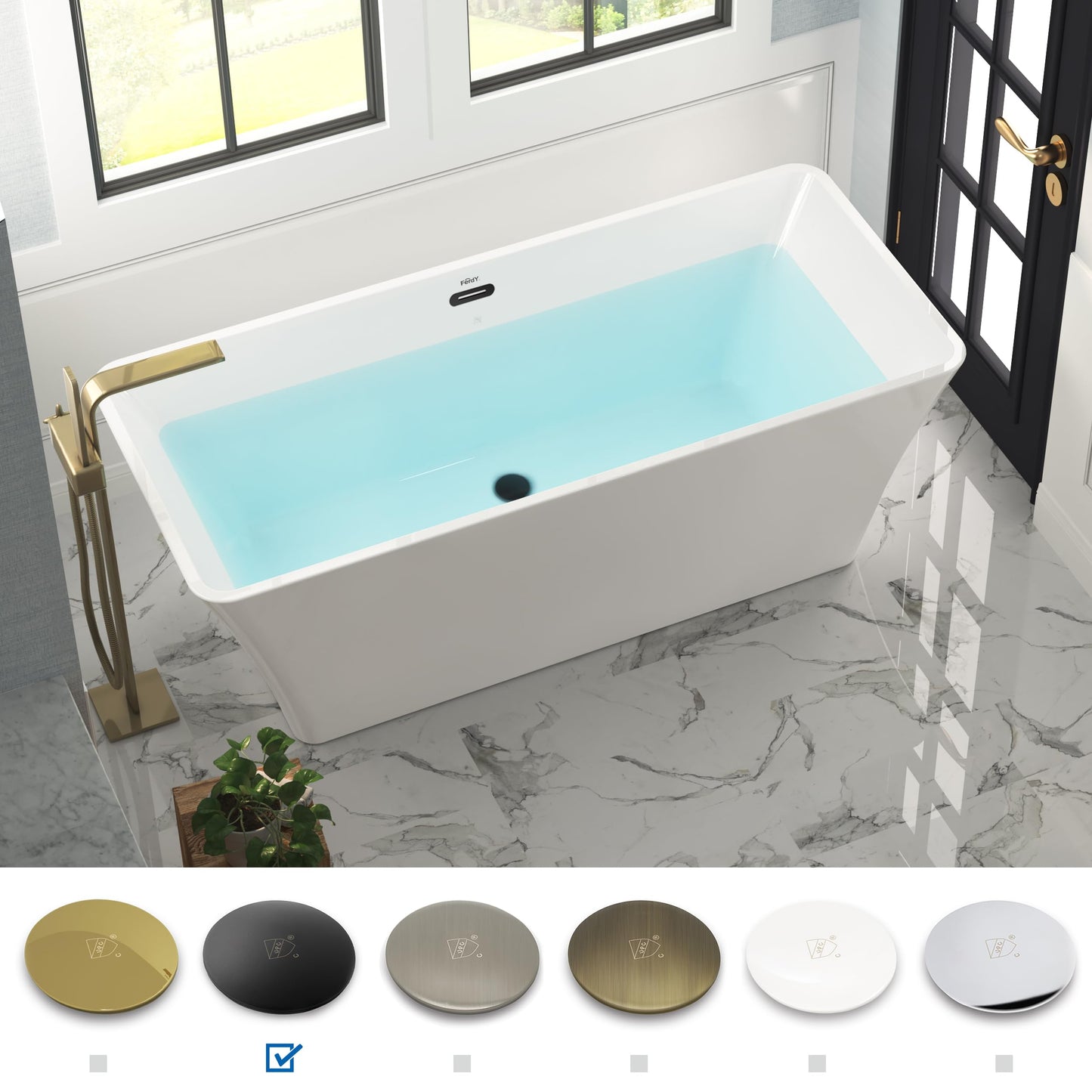 67" FerdY Maui Acrylic Tub